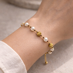 Royal Pearl & Gold Accent Bracelet