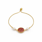Ruby Glow Pearl Bracelet