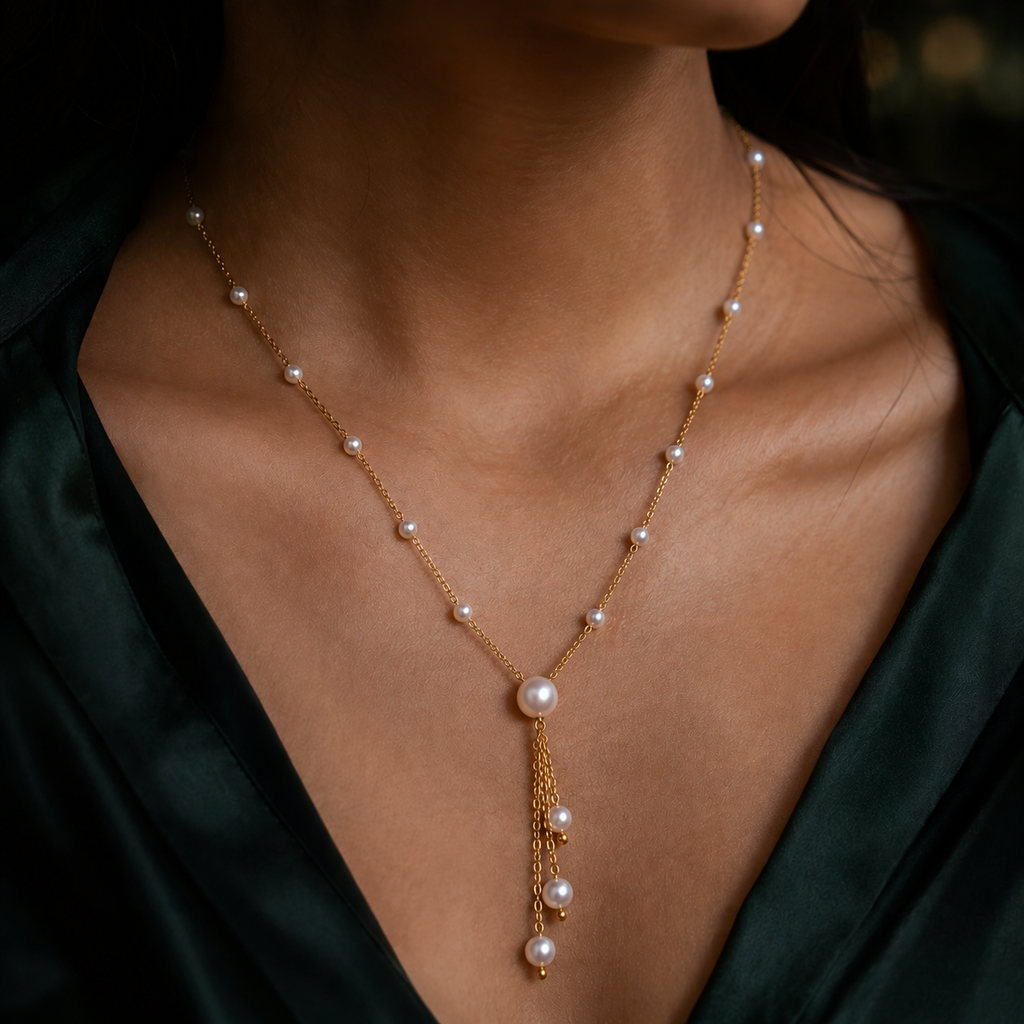 Celeste Pearl Drop Necklace