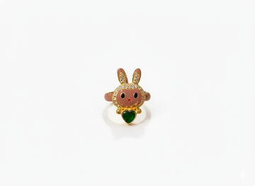 Labubu Doll Ring – Cute Adjustable Fashion Ring with Heart Stone
