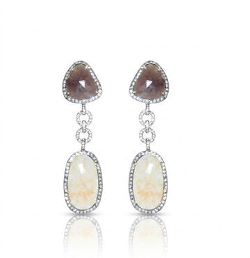 Luxury Dual-Tone Sapphire Drop Earrings