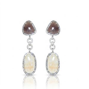Luxury Dual-Tone Sapphire Drop Earrings