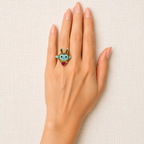Labubu Doll Ring – Cute Adjustable Fashion Ring with Heart Stone