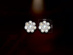 White Floral Stud Earrings