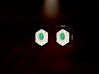 Green Stone Hexagon Stud Earrings