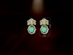Royal Emerald Floral Statement Earrings