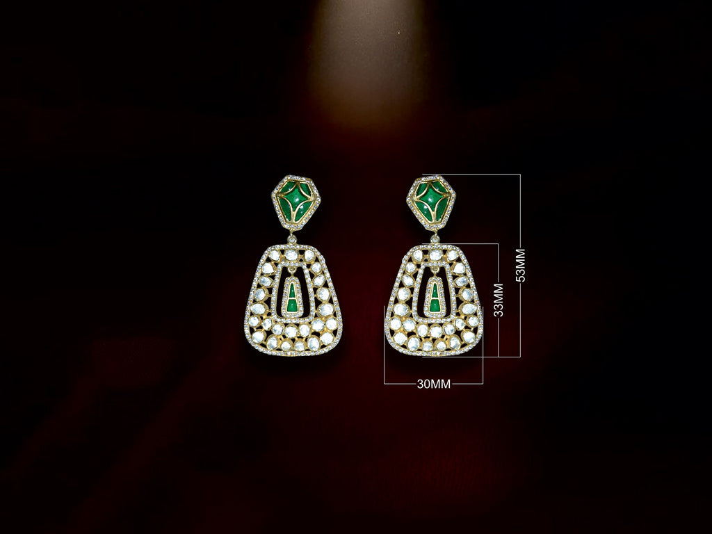 Green Stone Drop Earrings