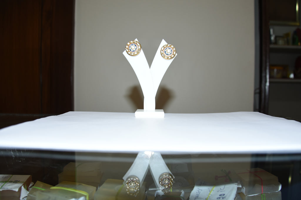 Classic Round Polki Stud Earrings